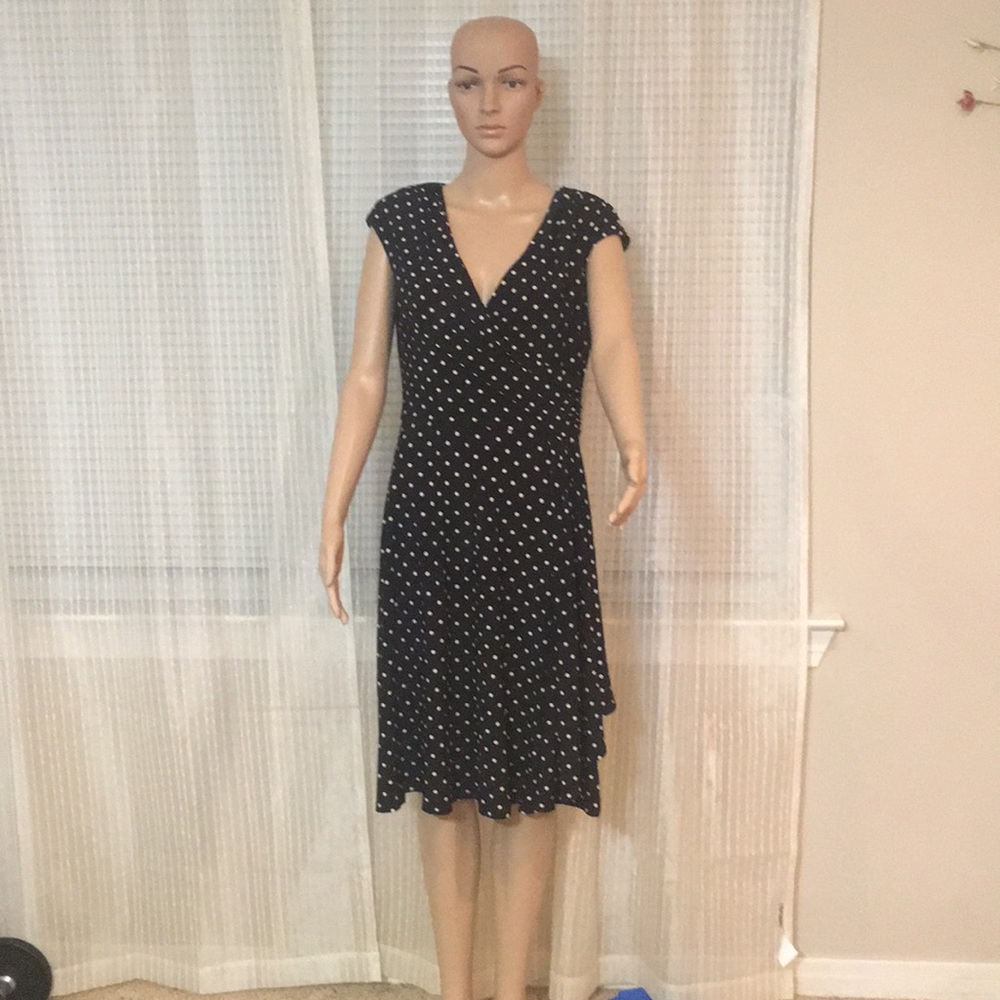 Black and white polka dot work dress